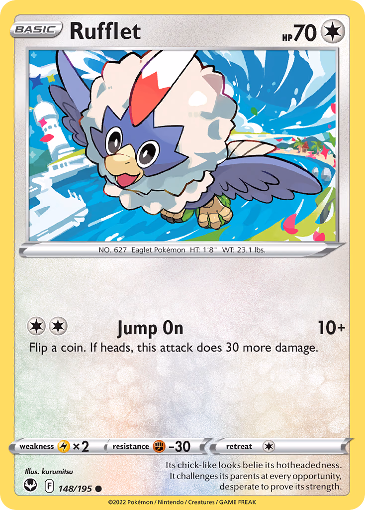 Rufflet Pokemon card (148/195, Silver Tempest)