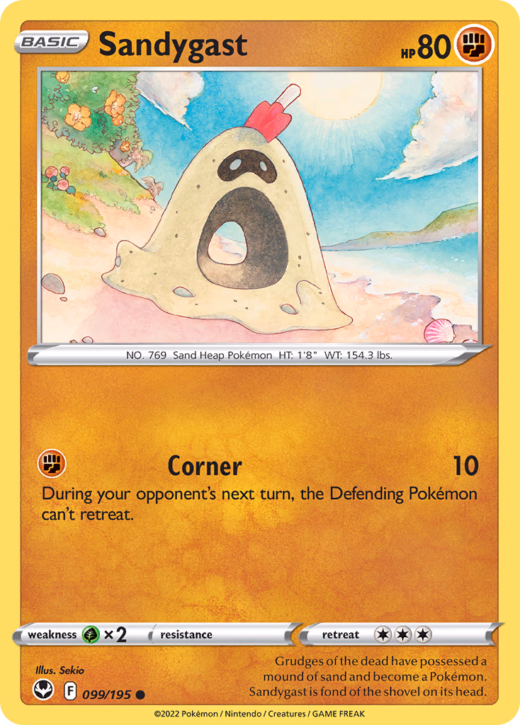 Sandygast Pokemon card (099/195, Silver Tempest)