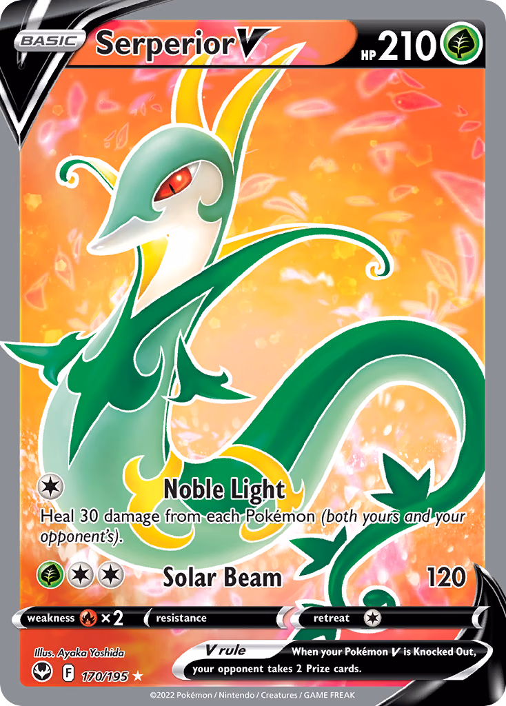 Serperior V Pokemon card (170/195, Silver Tempest)