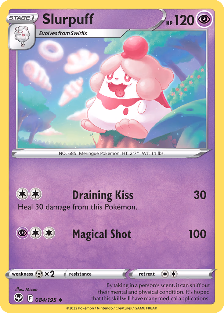 Slurpuff Pokemon card (084/195, Silver Tempest)