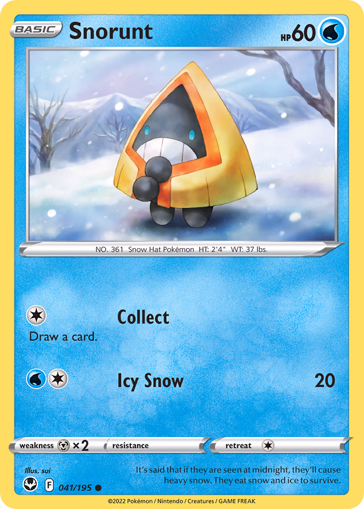 Snorunt Pokemon card (041/195, Silver Tempest)