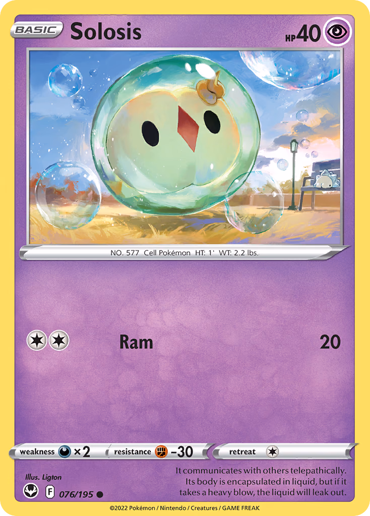 Solosis Pokemon card (076/195, Silver Tempest)
