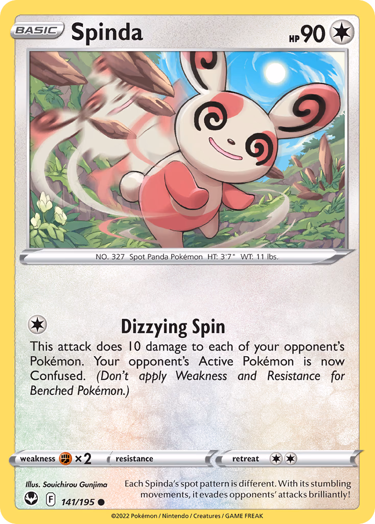Spinda Pokemon card (141/195, Silver Tempest)
