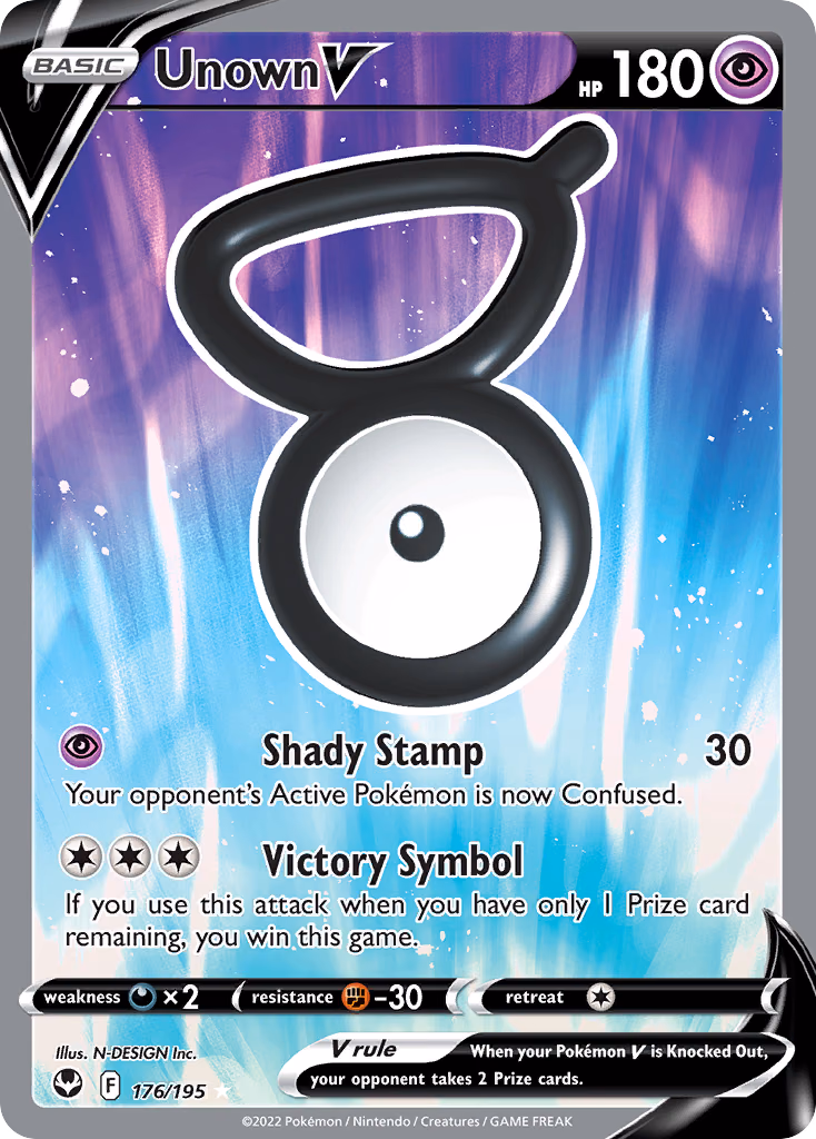 Unown V Pokemon card (176/195, Silver Tempest)