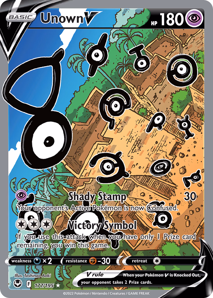Unown V Pokemon card (177/195, Silver Tempest)