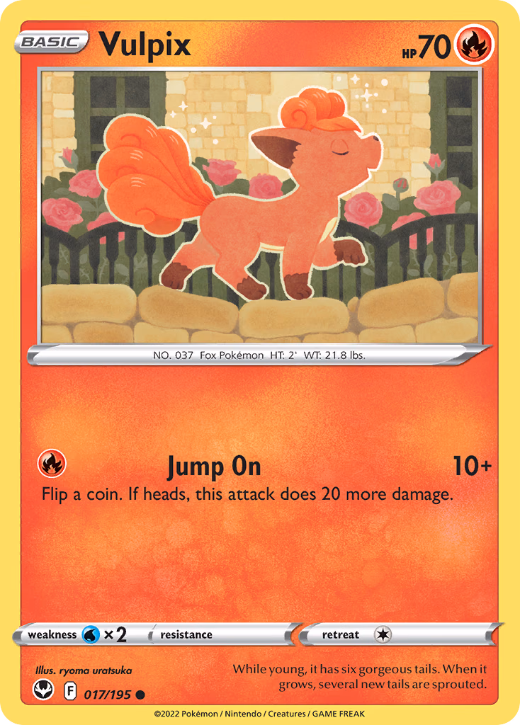 Vulpix Pokemon card (017/195, Silver Tempest)