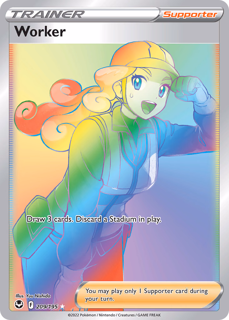 Worker Pokemon card (209/195, Silver Tempest)