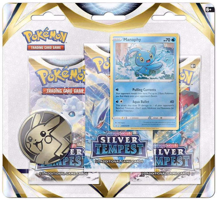 Pokemon Silver Tempest 3 Pack Blister [Manaphy]