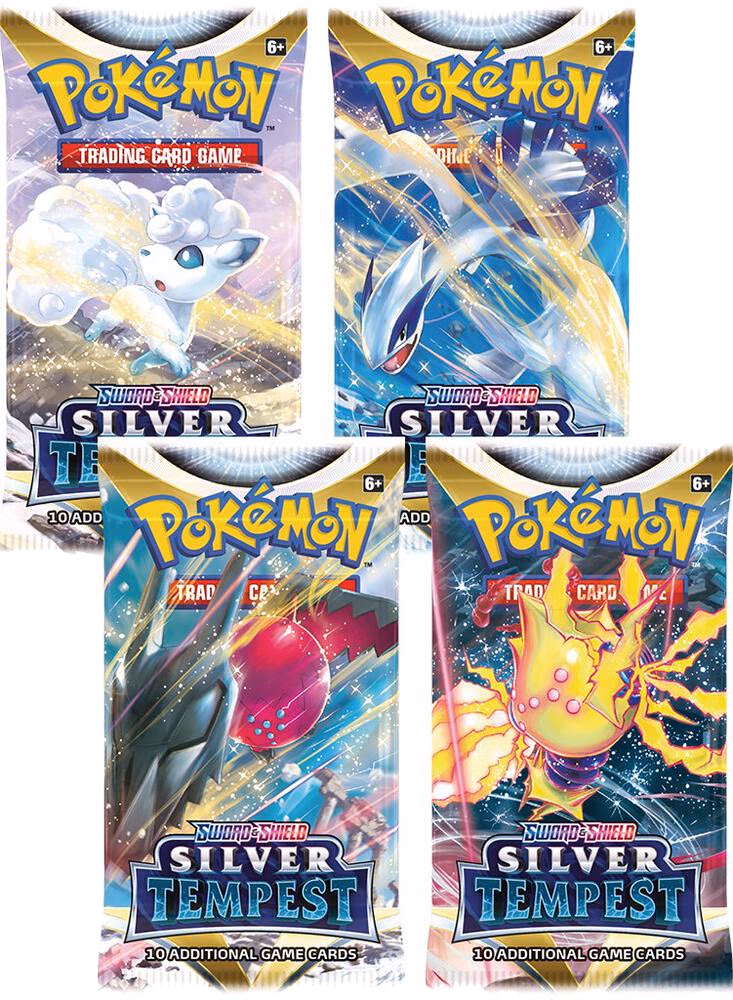 Pokemon Silver Tempest Booster Pack Art Bundle [Set of 4]