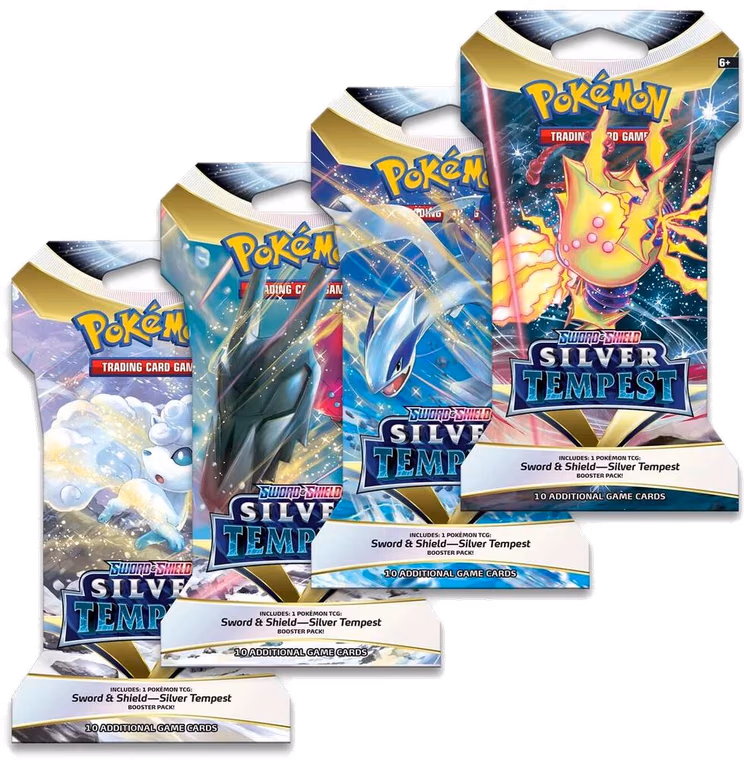 Pokemon Silver Tempest Sleeved Booster Pack Art Bundle [Set of 4]