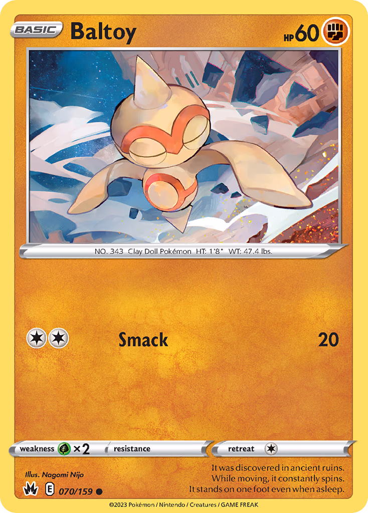 Baltoy Pokemon card (070/159, Crown Zenith)