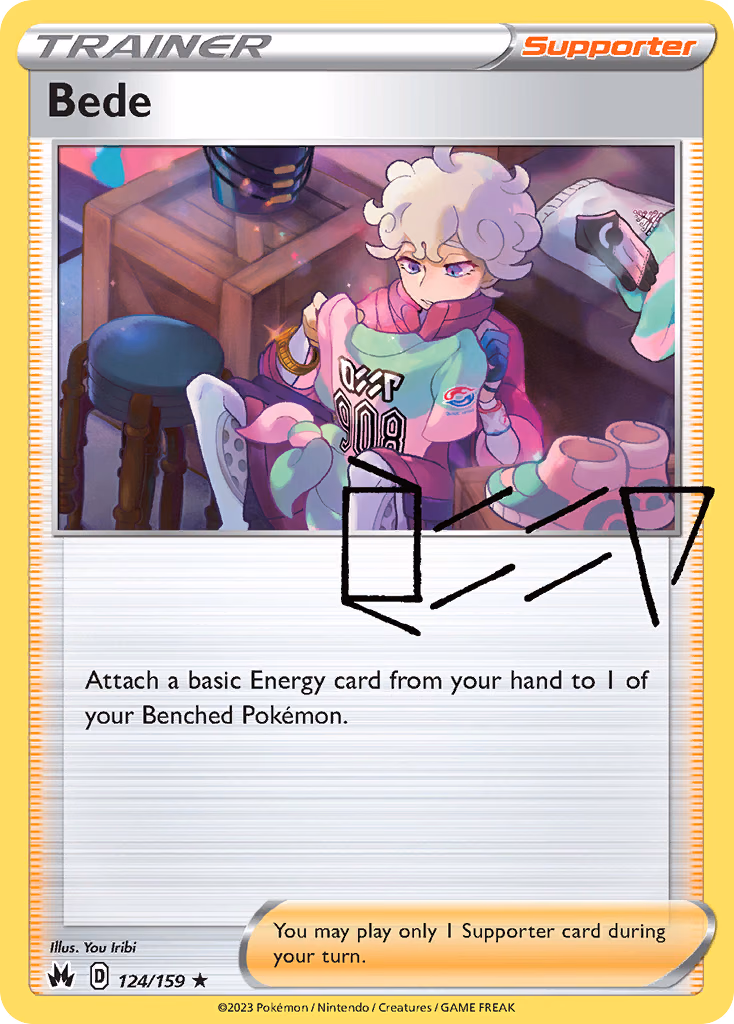 Bede Pokemon card (124/159, Crown Zenith)