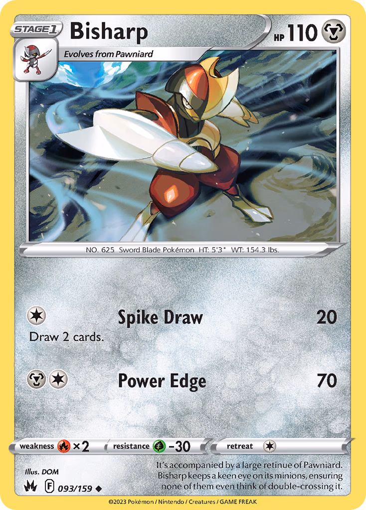 Bisharp Pokemon card (093/159, Crown Zenith)