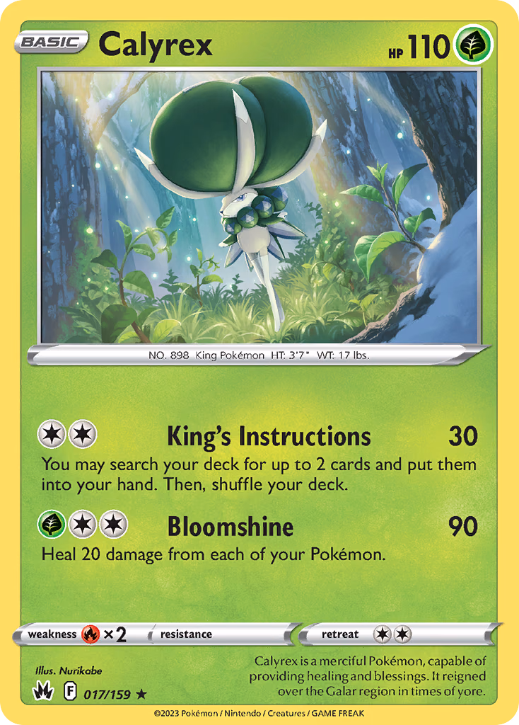 Calyrex Pokemon card (017/159, Crown Zenith)
