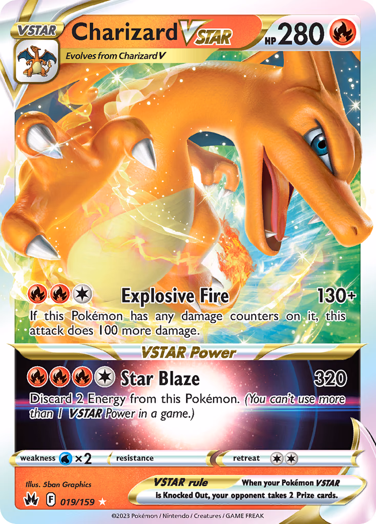 Charizard VSTAR Pokemon card (019/159, Crown Zenith)