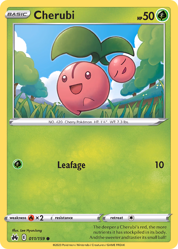 Cherubi Pokemon card (011/159, Crown Zenith)