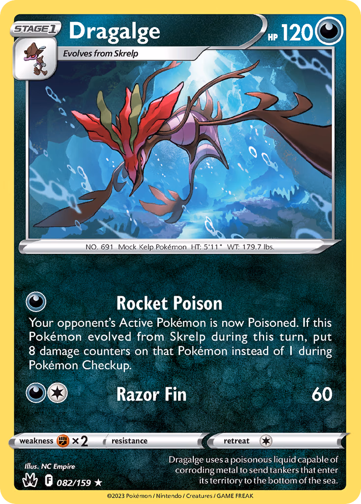 Dragalge Pokemon card (082/159, Crown Zenith)