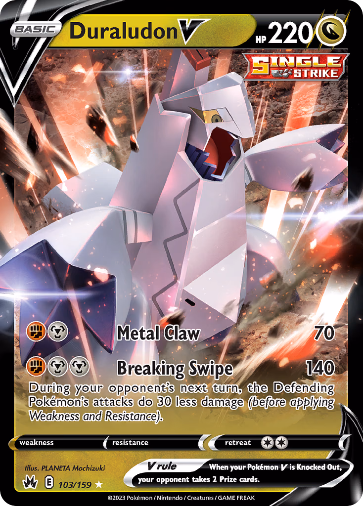 Duraludon V Pokemon card (103/159, Crown Zenith)