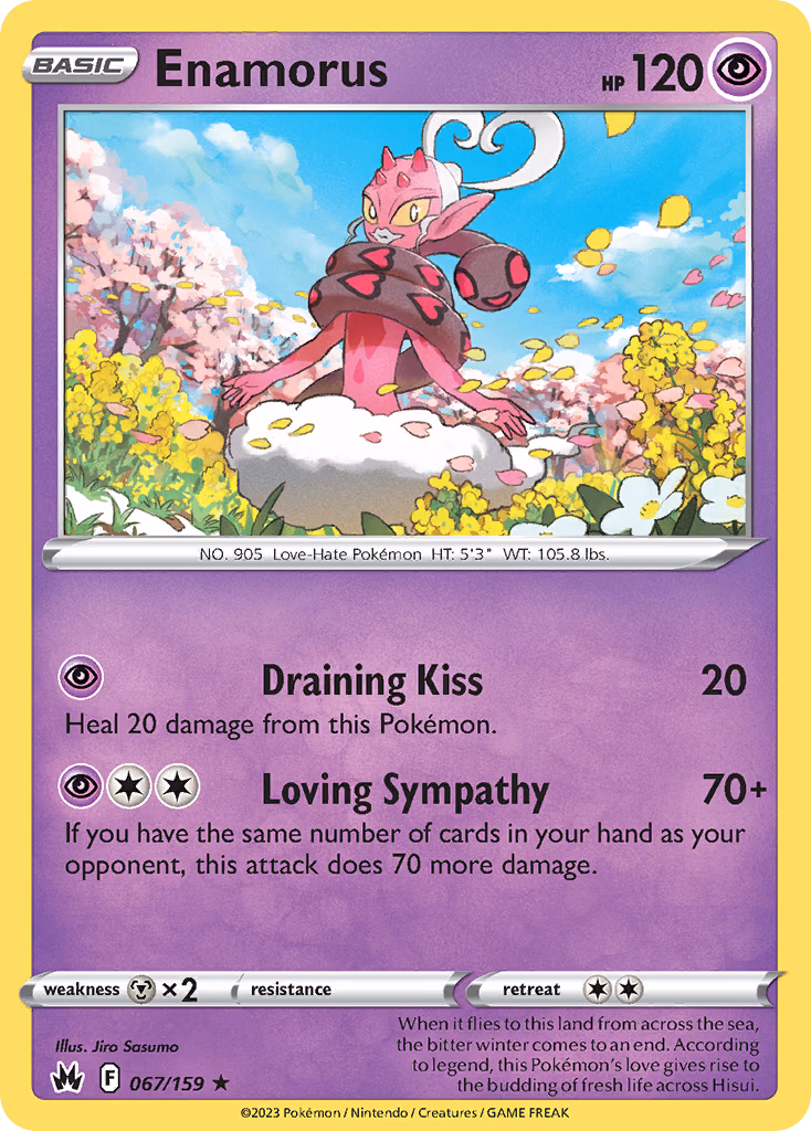Enamorus Pokemon card (067/159, Crown Zenith)