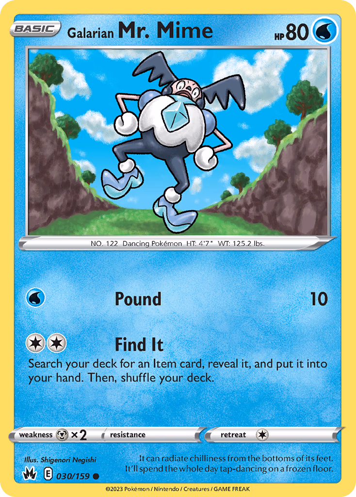 Galarian Mr. Mime Pokemon card (030/159, Crown Zenith)