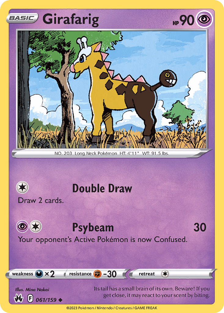 Girafarig Pokemon card (061/159, Crown Zenith)