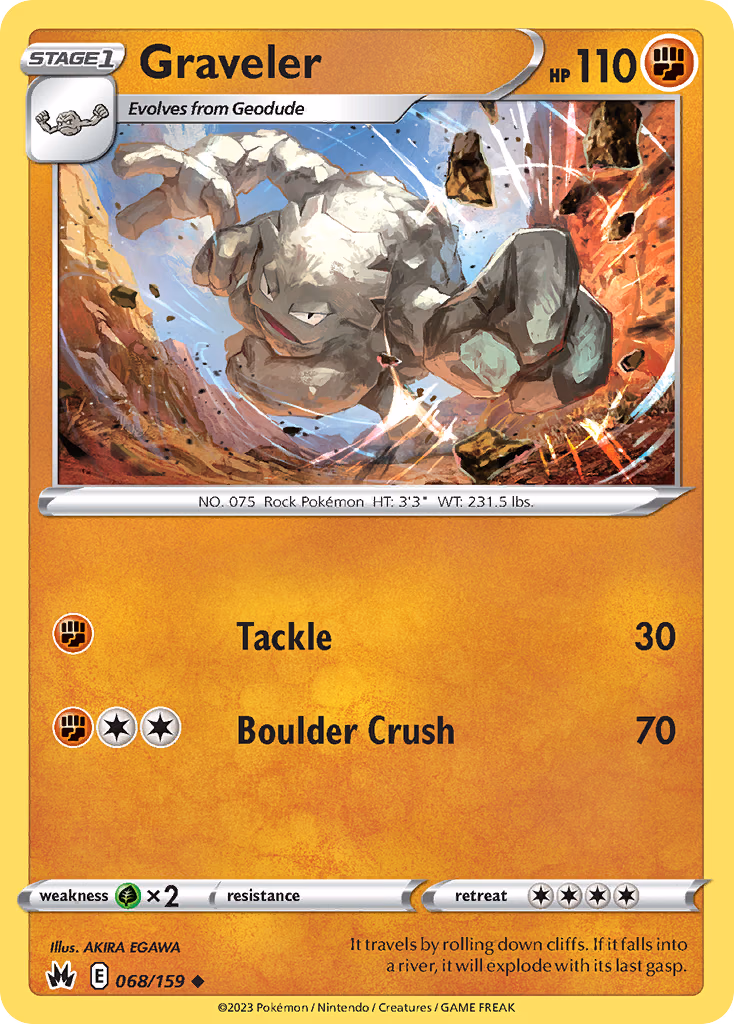 Graveler Pokemon card (068/159, Crown Zenith)