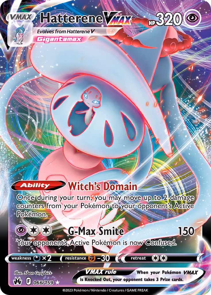 Hatterene VMAX Pokemon card (066/159, Crown Zenith)