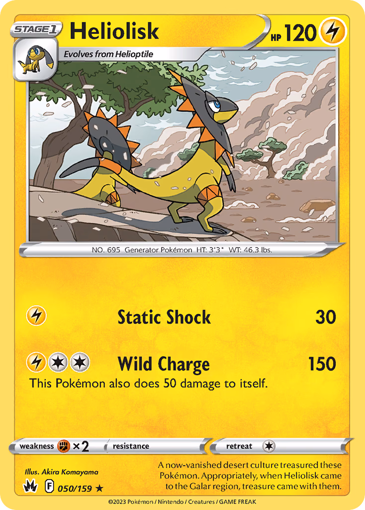 Heliolisk Pokemon card (050/159, Crown Zenith)