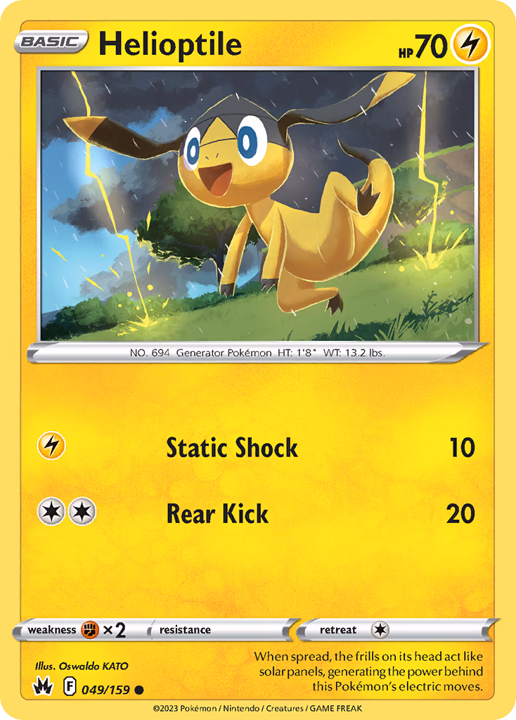 Helioptile Pokemon card (049/159, Crown Zenith)