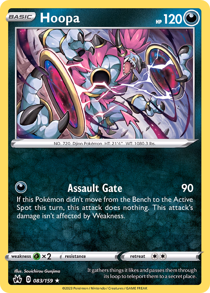 Hoopa Pokemon card (083/159, Crown Zenith)