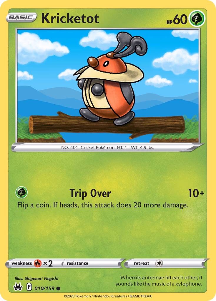 Kricketot Pokemon card (010/159, Crown Zenith)