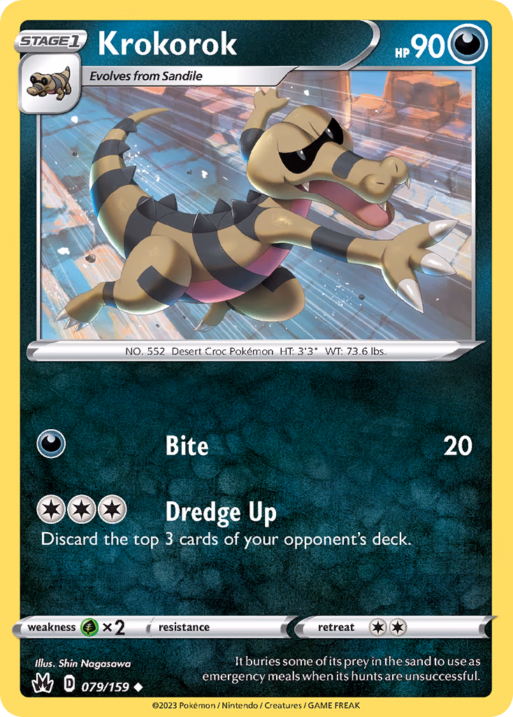 Krokorok Pokemon card (079/159, Crown Zenith)