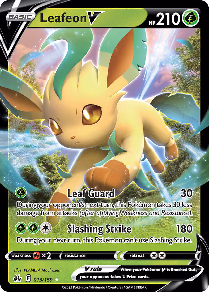 Leafeon V Pokemon card (013/159, Crown Zenith)