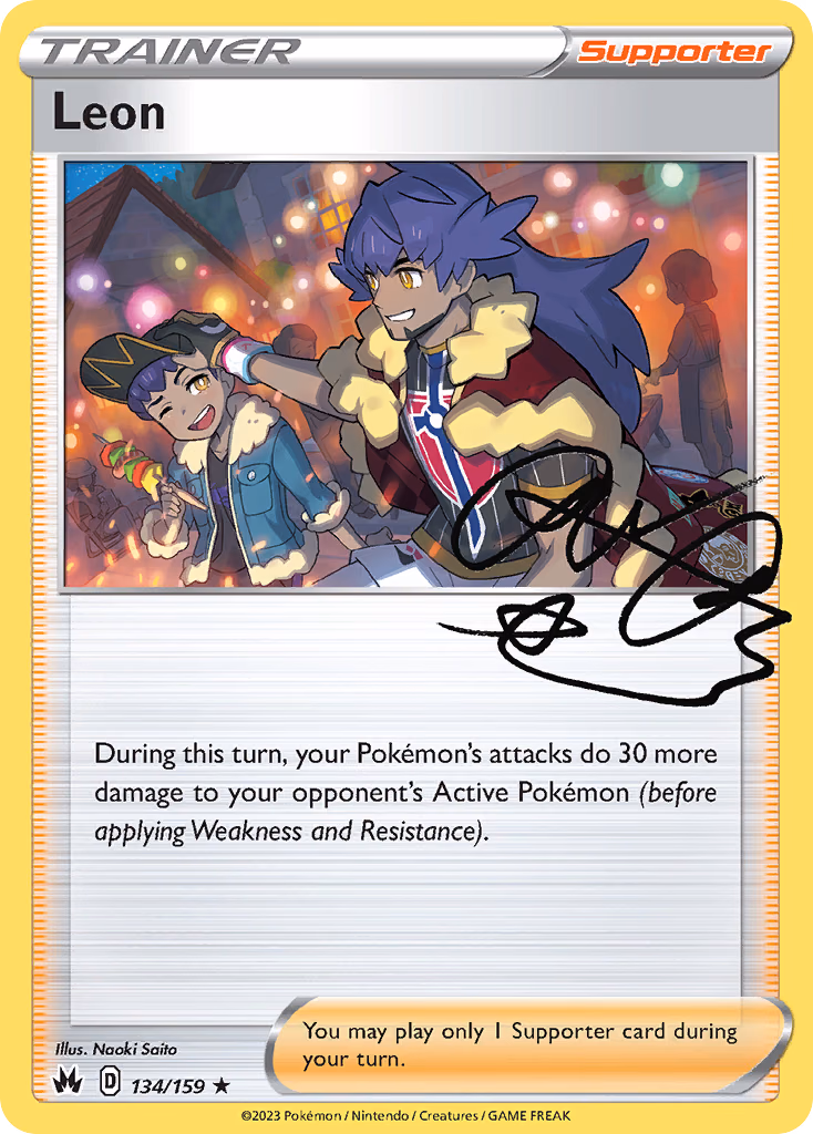 Leon Pokemon card (134/159, Crown Zenith)