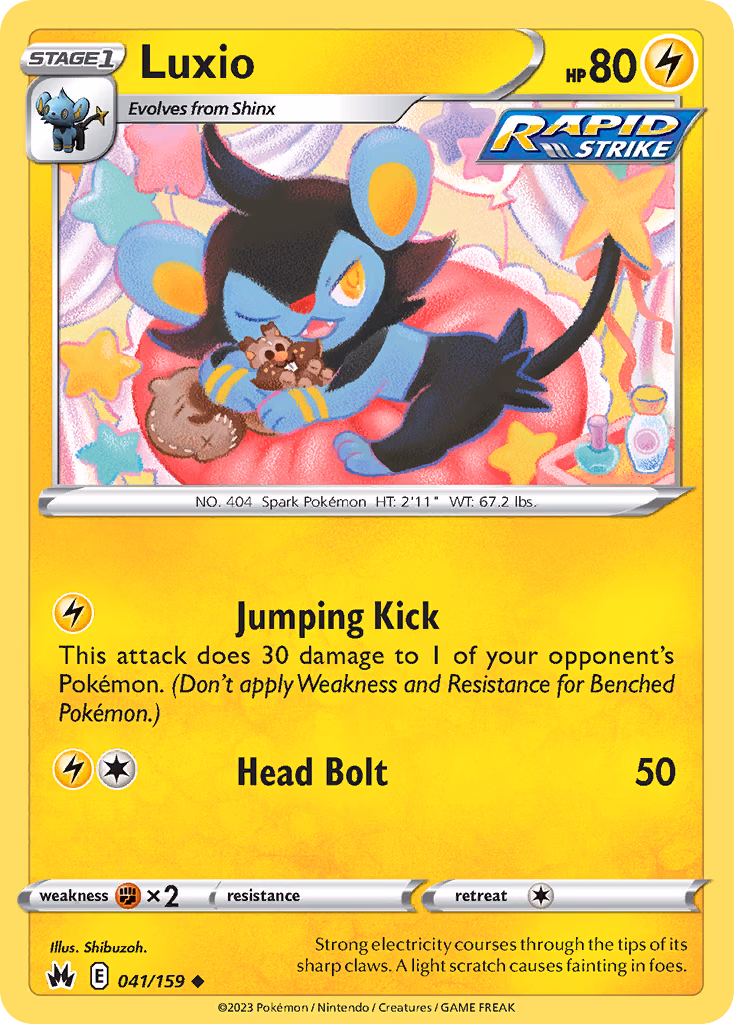 Luxio Pokemon card (041/159, Crown Zenith)