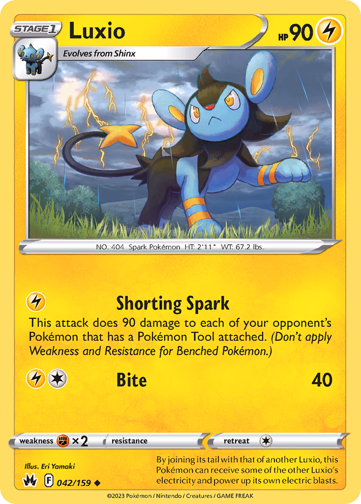 Luxio Pokemon card (042/159, Crown Zenith)