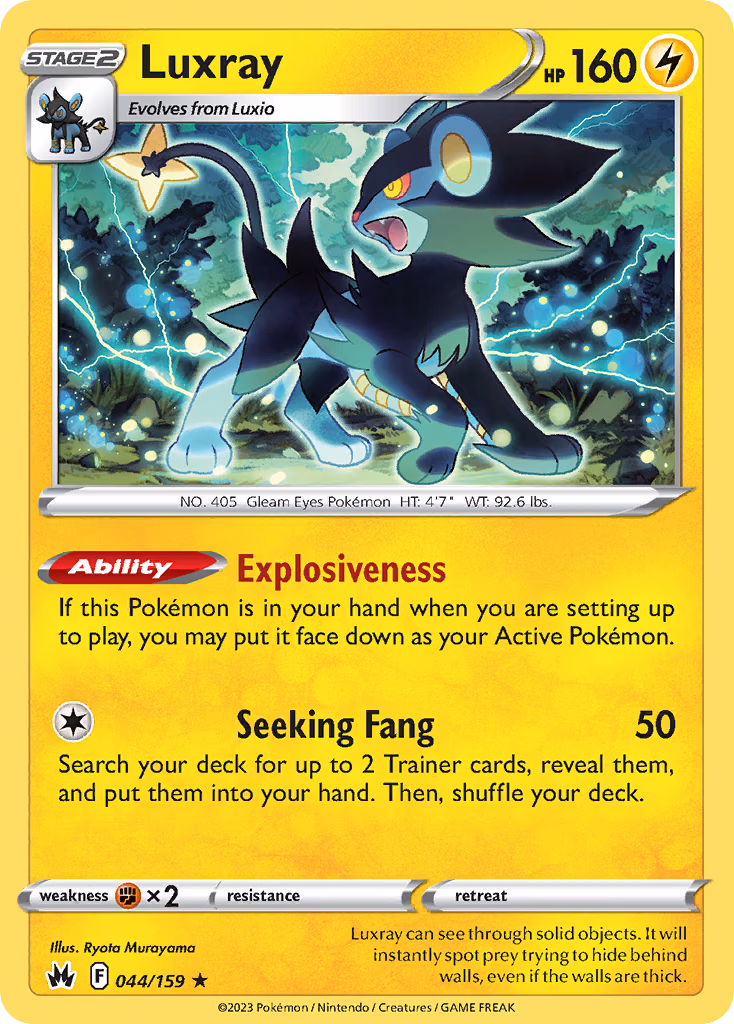 Luxray Pokemon card (044/159, Crown Zenith)