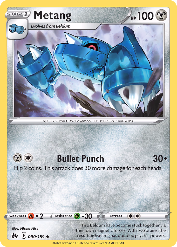 Metang Pokemon card (090/159, Crown Zenith)
