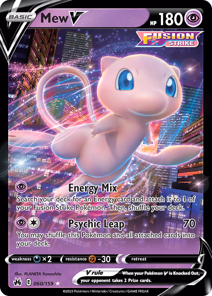 Mew V Pokemon card (060/159, Crown Zenith)