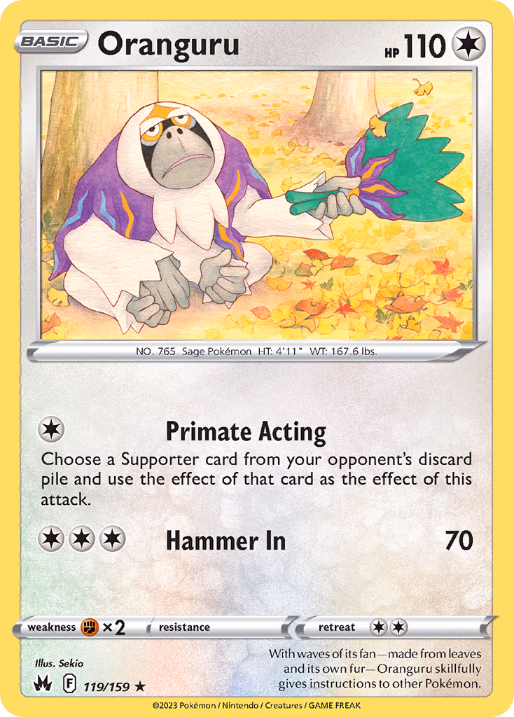 Oranguru Pokemon card (119/159, Crown Zenith)