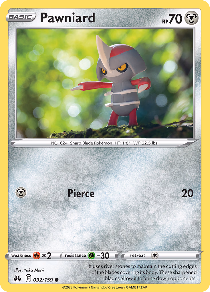 Pawniard Pokemon card (092/159, Crown Zenith)