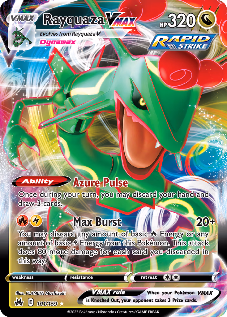 Rayquaza VMAX Pokemon card (101/159, Crown Zenith)