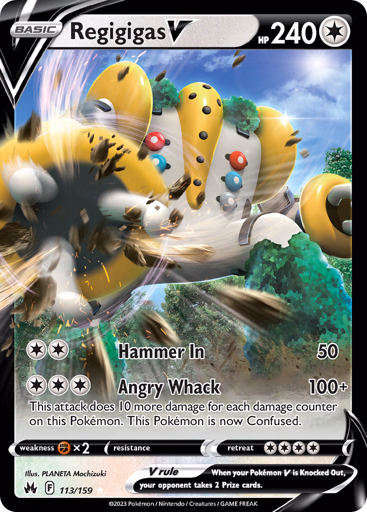 Regigigas V Pokemon card (113/159, Crown Zenith)