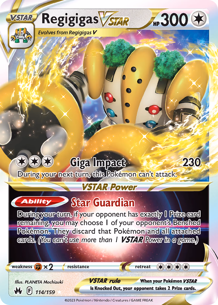 Regigigas VSTAR Pokemon card (114/159, Crown Zenith)