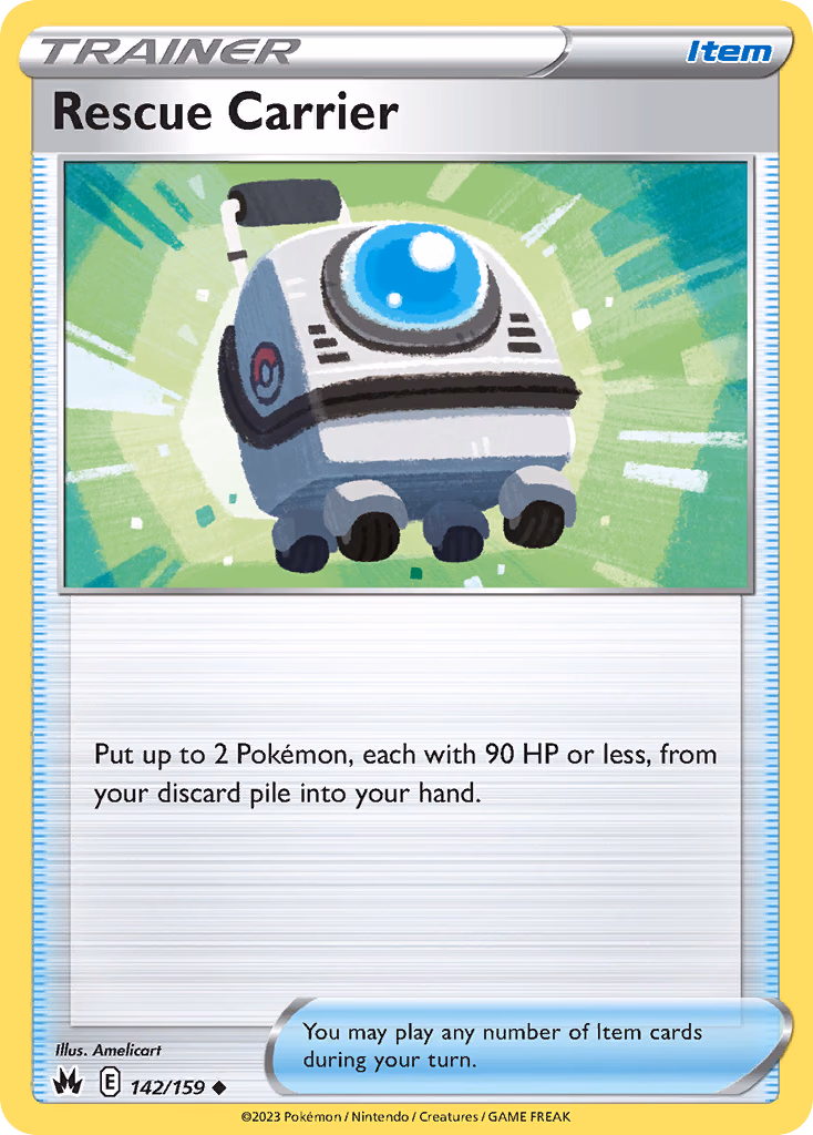 Rescue Carrier Pokemon card (142/159, Crown Zenith)