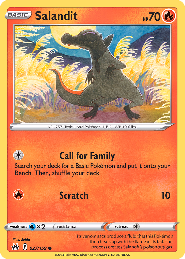 Salandit Pokemon card (027/159, Crown Zenith)