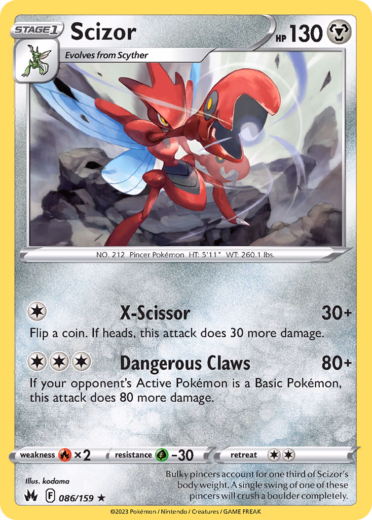 Scizor Pokemon card (086/159, Crown Zenith)