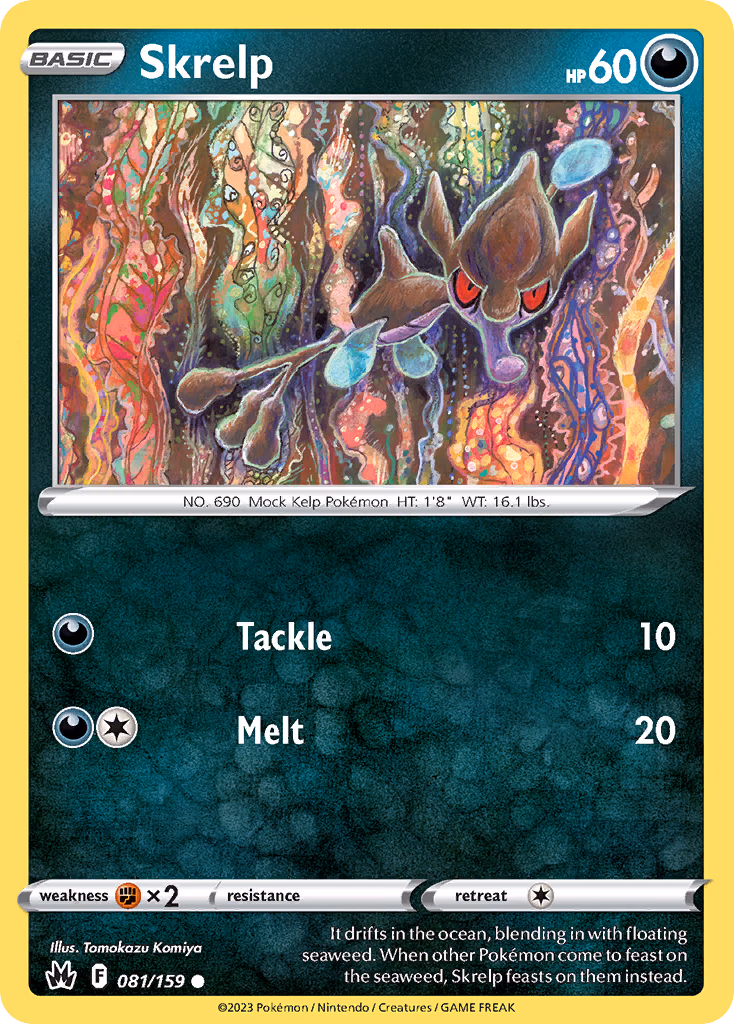Skrelp Pokemon card (081/159, Crown Zenith)