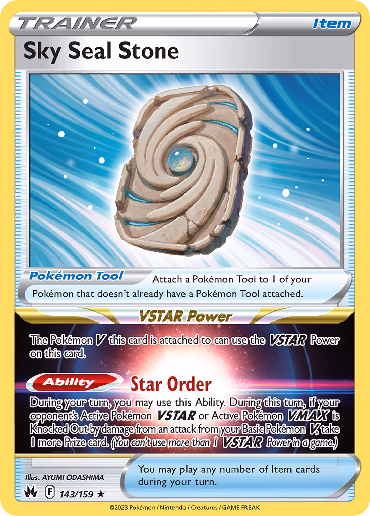 Sky Seal Stone Pokemon card (143/159, Crown Zenith)