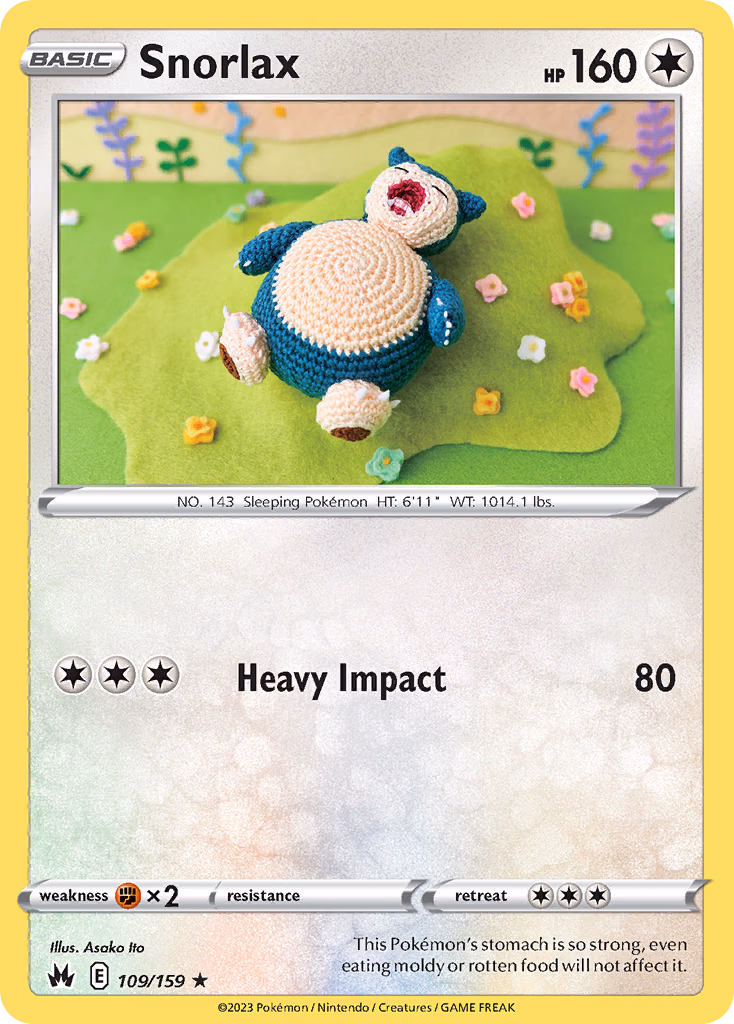 Snorlax Pokemon card (109/159, Crown Zenith)